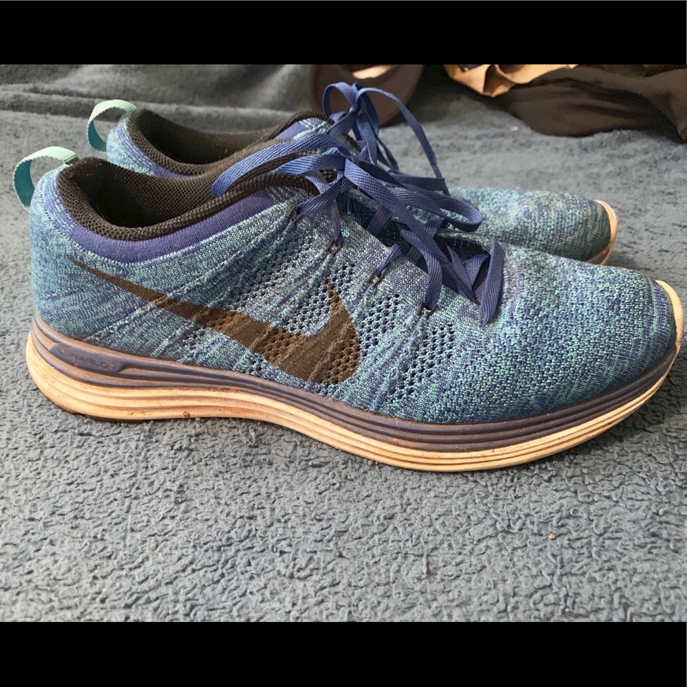 Nike flyknit lunar 1 lunarlon 9.5 blue sb rare
